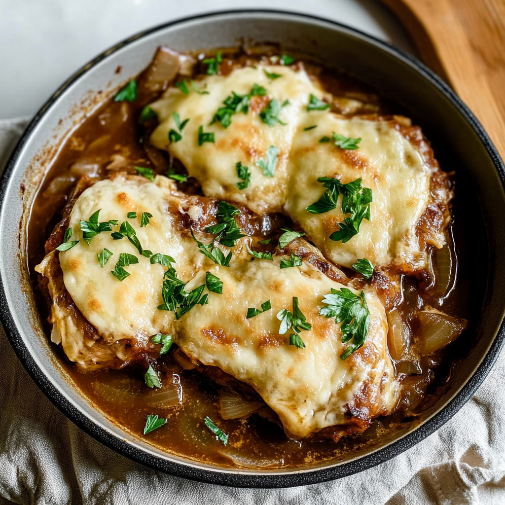 Recipe preparation for Crockpot French Onion Soup