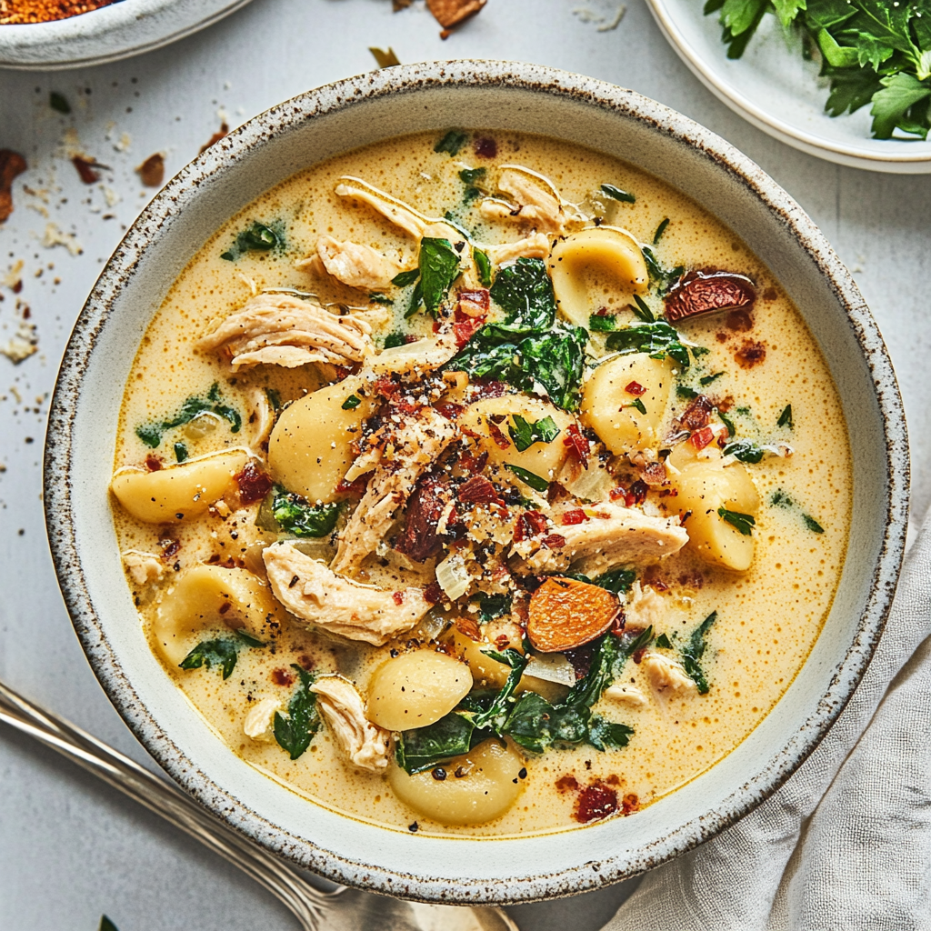 Recipe preparation for Creamy Marry Me Chicken Soup