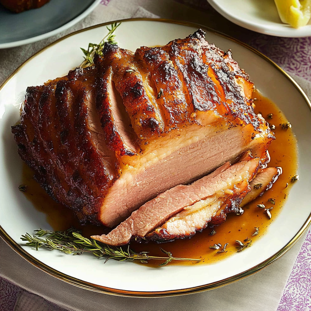 Recipe preparation for Slow Cooker Ham with Spiced Honey Glaze