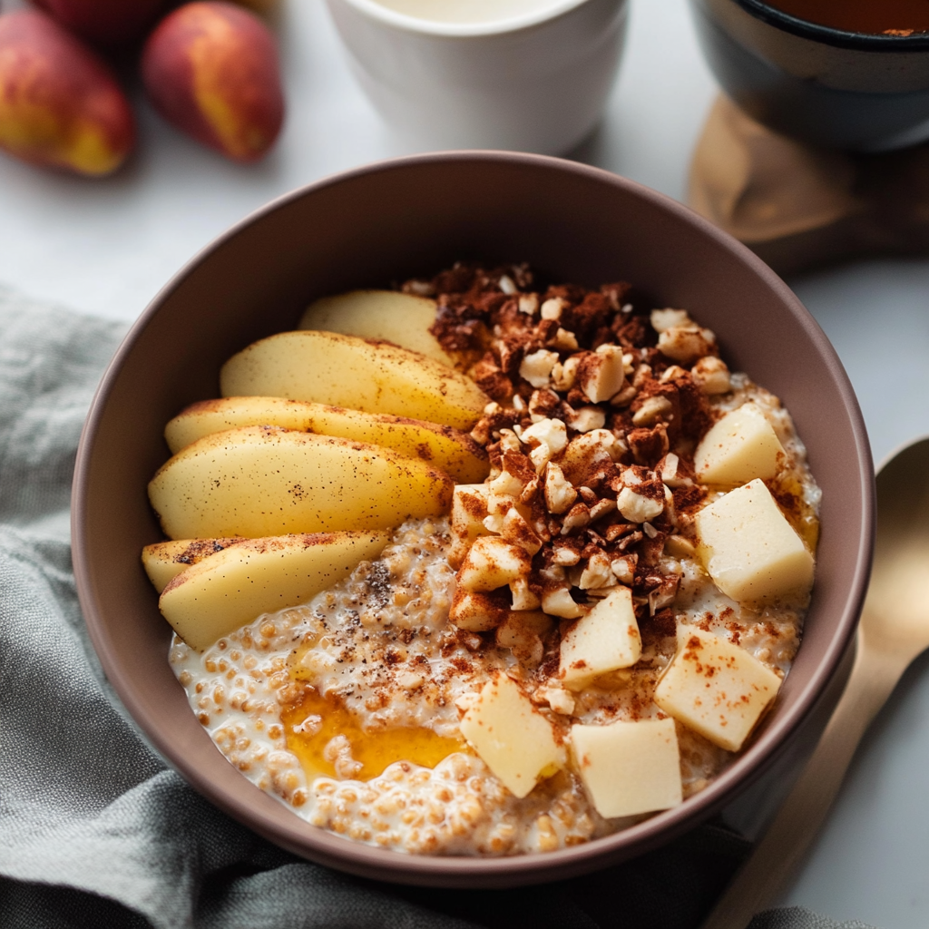 Recipe preparation for Spiced Pear & Barley Breakfast Porridge