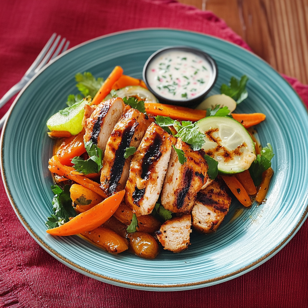 Recipe preparation for Harissa Honey Chicken with Fennel & Carrots