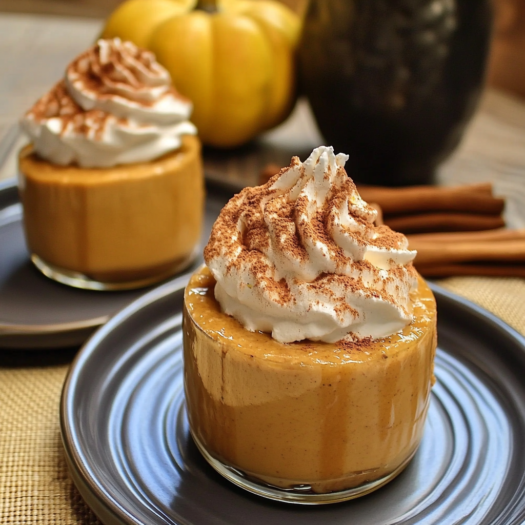 Recipe preparation for no-bake pumpkin mousse cups