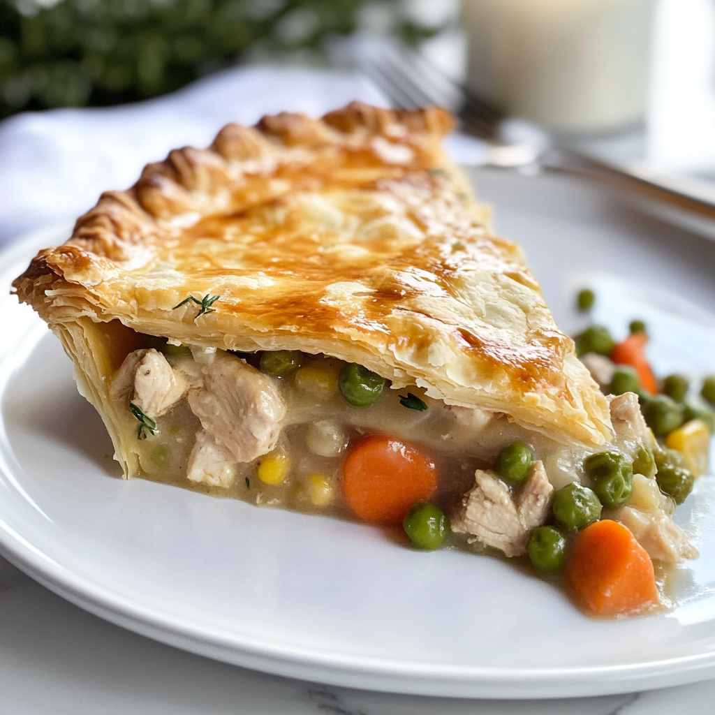Recipe preparation for Easy Chicken Pot Pie with Puff Pastry