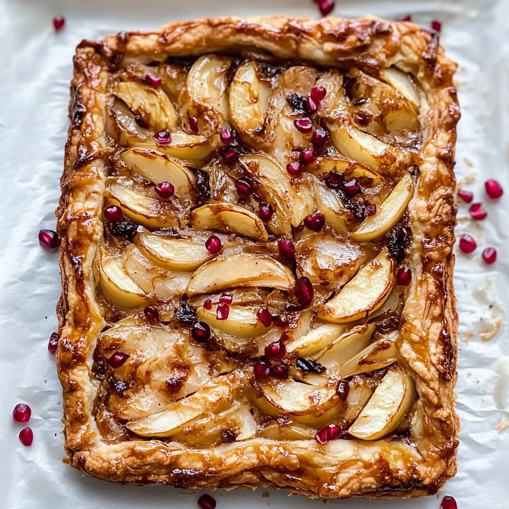 Recipe preparation for caramelized onion and apple tartlets