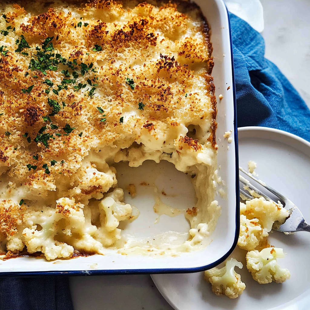 Recipe preparation for cauliflower gratin