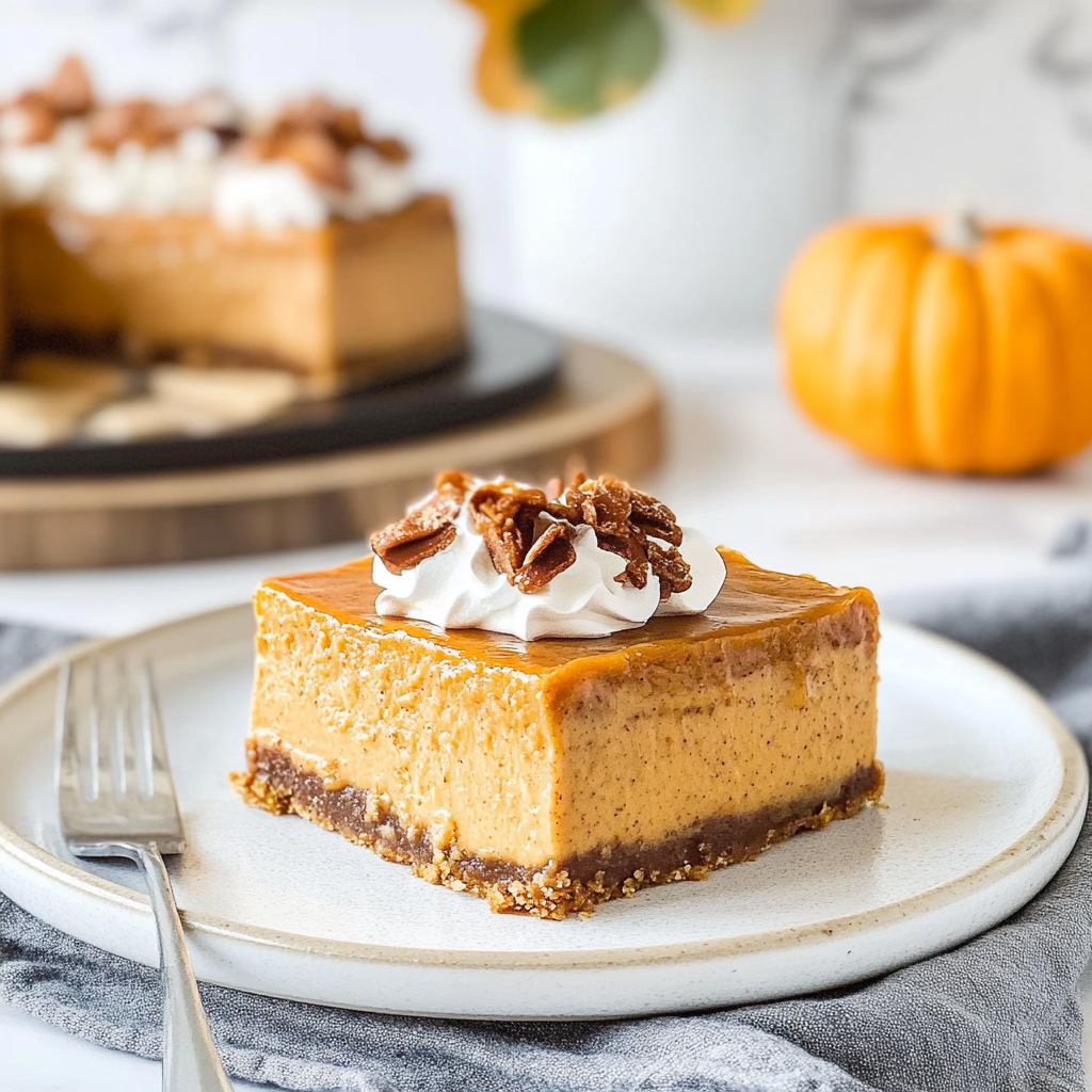 Recipe preparation for pumpkin cheesecake bars