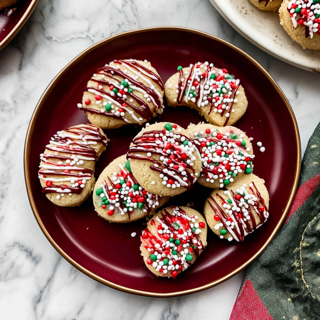 Recipe preparation for Candy Cane Kiss Cookies
