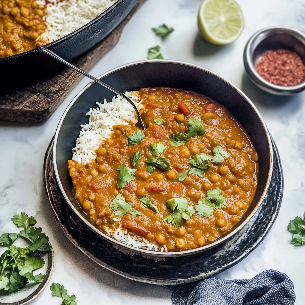 Recipe preparation for 30-Minute Spicy Lentil Curry