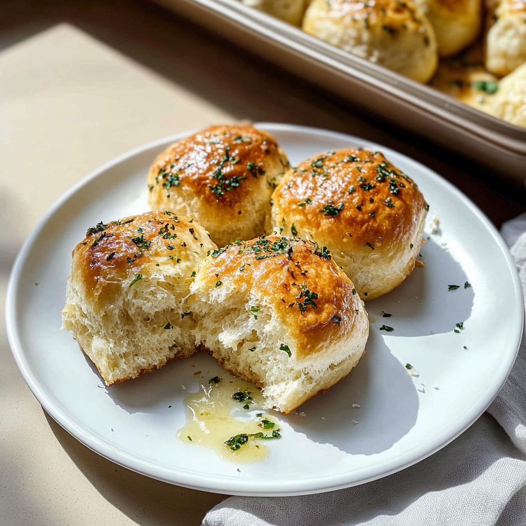 Recipe preparation for garlic herb dinner rolls