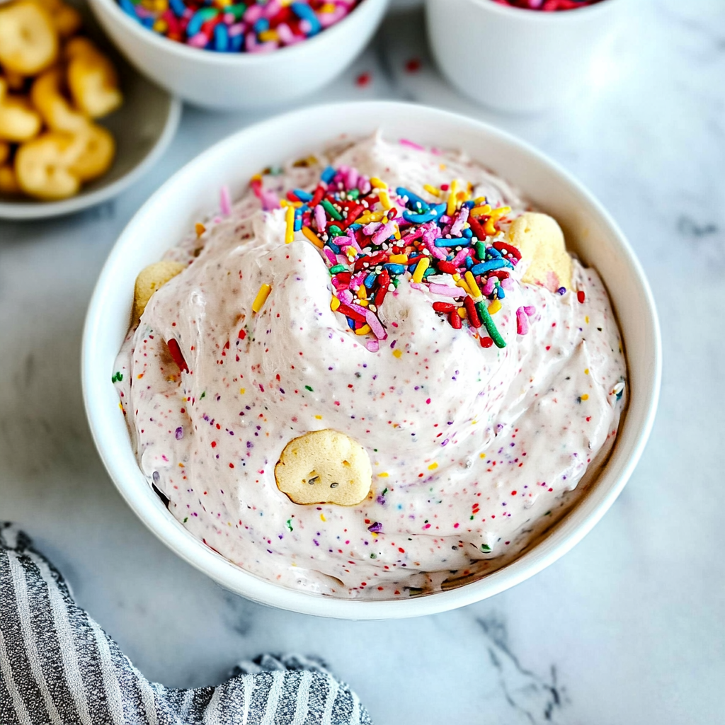 Recipe preparation for Funfetti Cake Dip