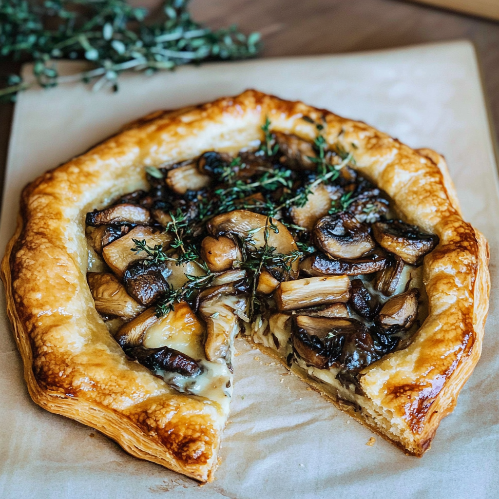 Recipe preparation for Mushroom Galette