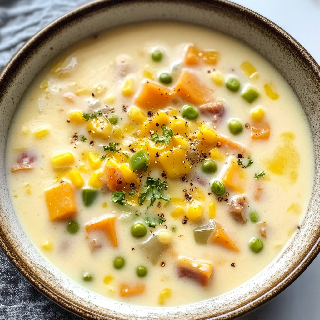 Recipe preparation for Sweet Potato Corn Chowder