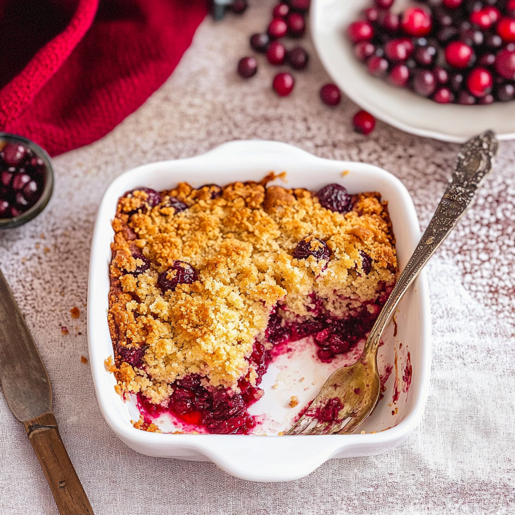 Recipe preparation for Cranberry Dump Cake