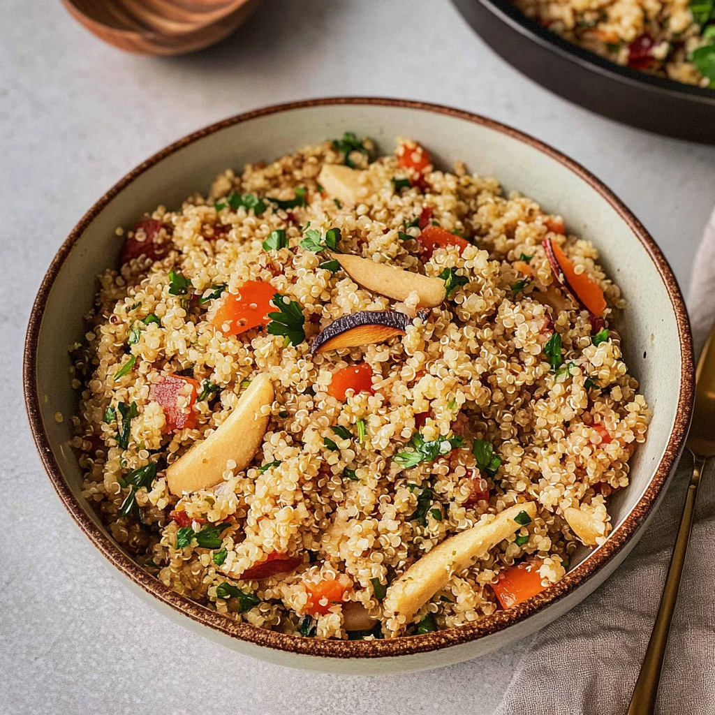 Recipe preparation for Instant Pot Holiday Herb Quinoa Pilaf