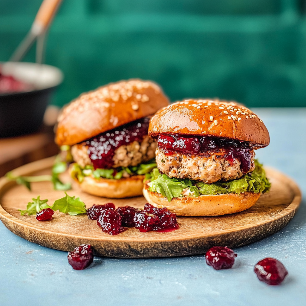 Recipe preparation for 30 minute Cranberry-Walnut Turkey Burgers