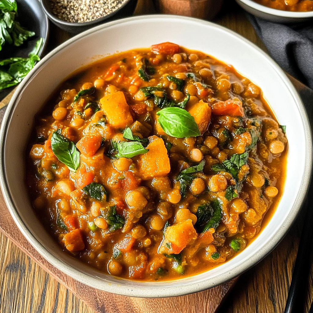 Recipe preparation for Moroccan Lentil & Apricot Stew