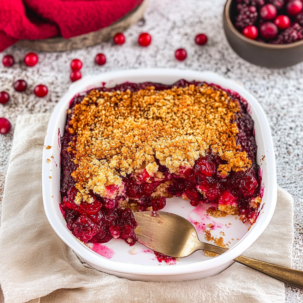 Recipe preparation for Cranberry Dump Cake