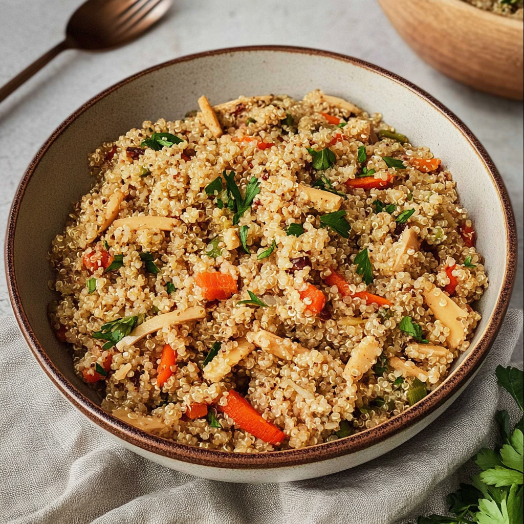 Recipe preparation for Instant Pot Holiday Herb Quinoa Pilaf