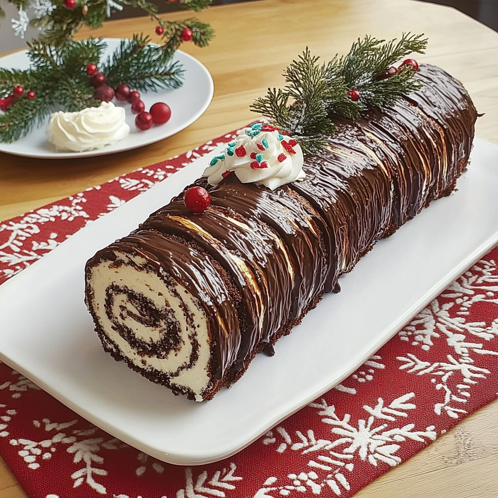 Recipe preparation for yule log cake