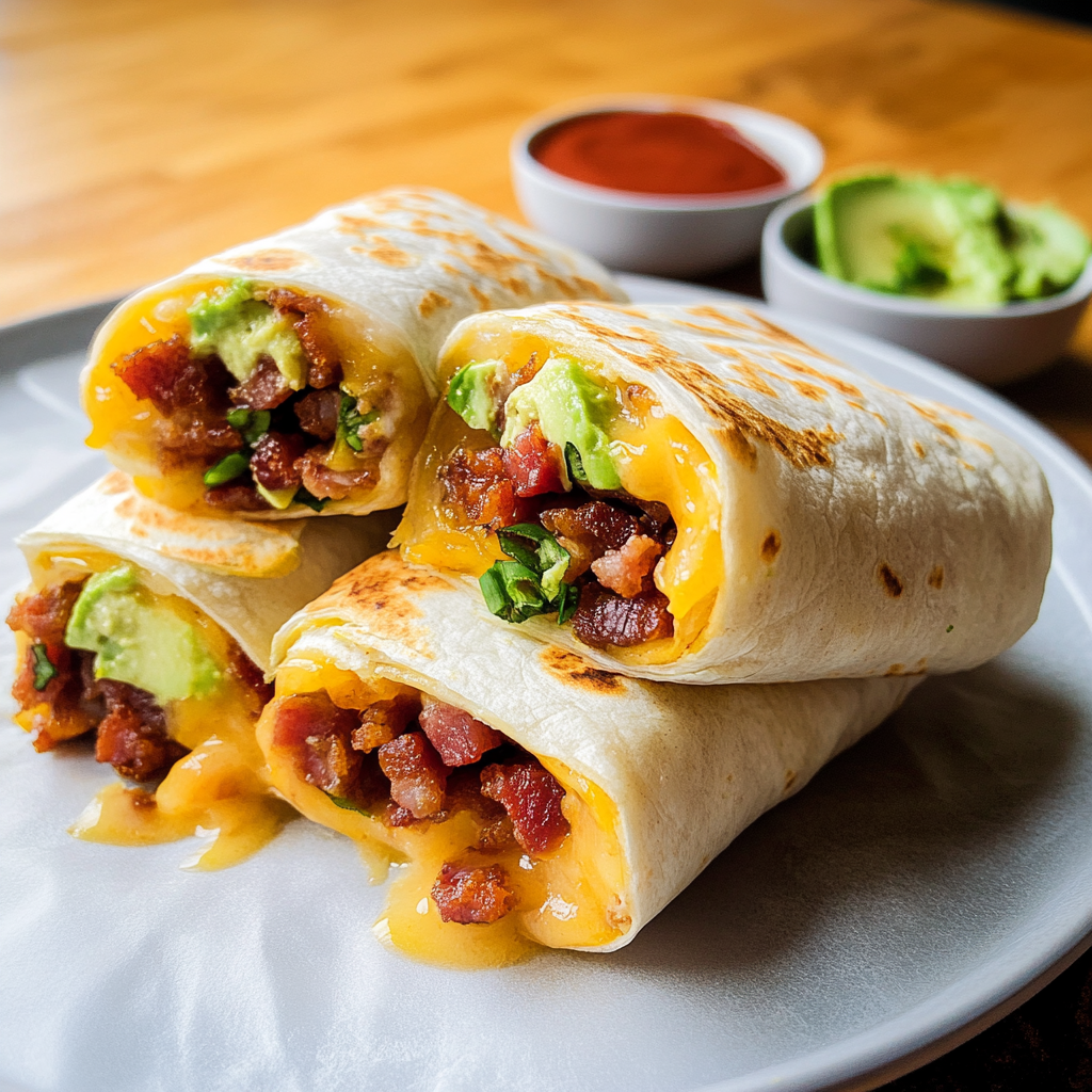 Recipe preparation for Bite-Sizede Bacon Breakfast Burritos