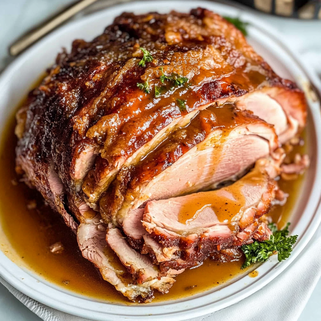 Recipe preparation for Instant Pot Holiday Ham with Brown Sugar Glaze