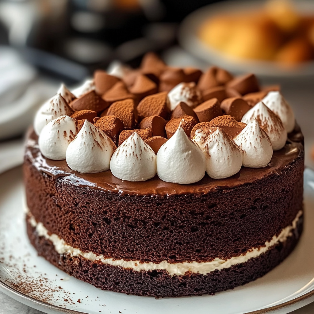 Recipe preparation for Hot Chocolate Cake With Whipped Marshmallow