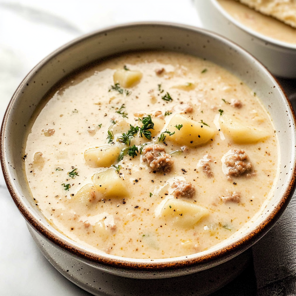 Recipe preparation for creamy sausage potato soup