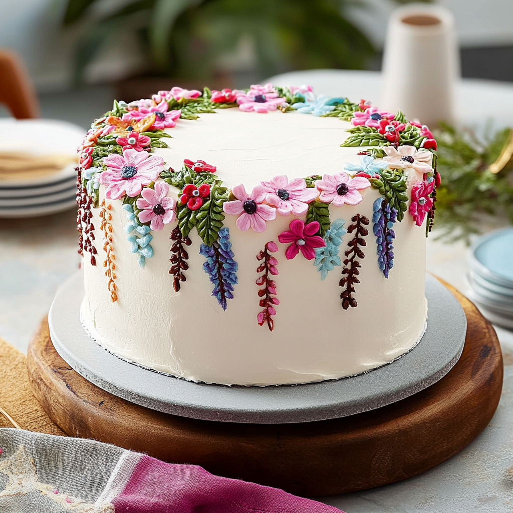 Recipe preparation for Christmas Floral Cake