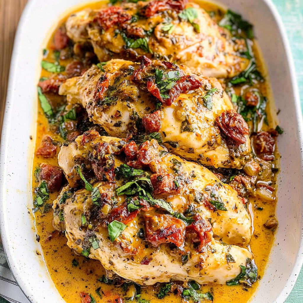 Recipe preparation for Crockpot Tuscan Chicken