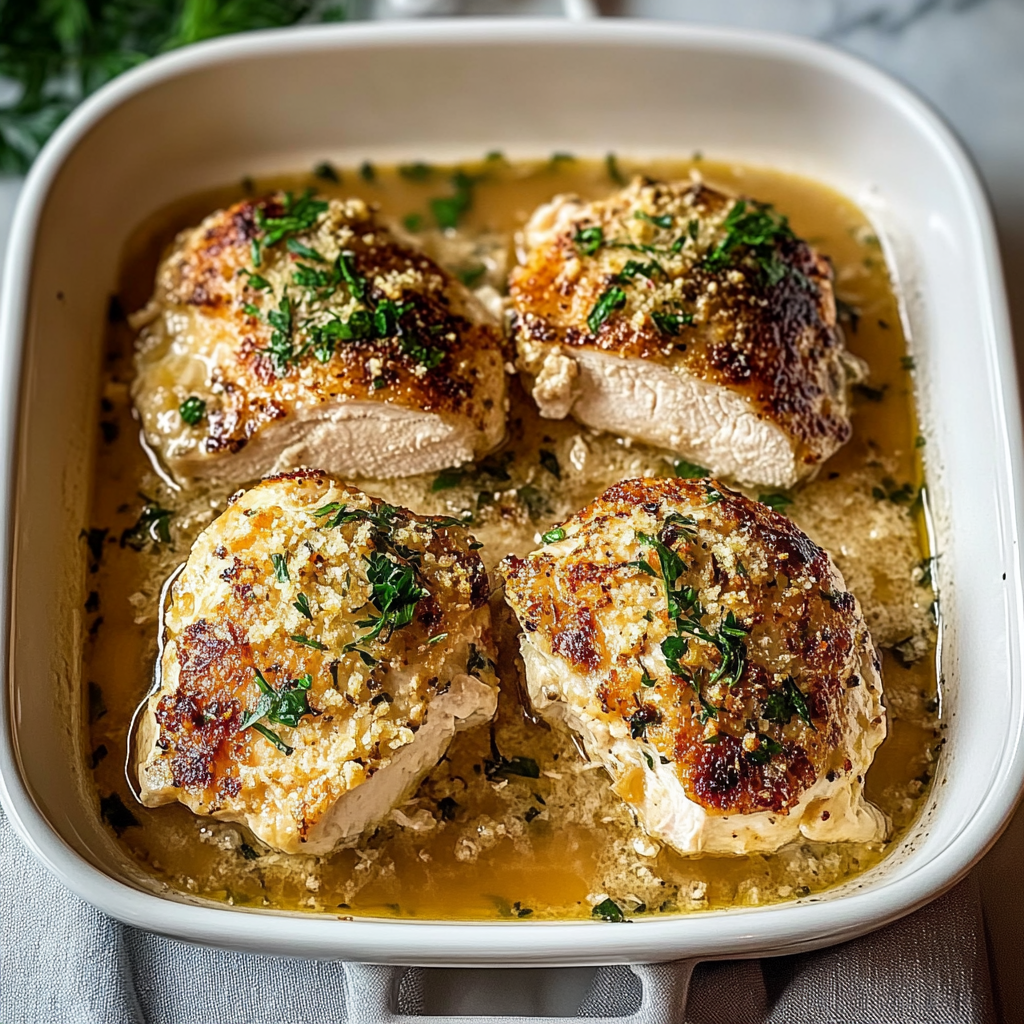 Recipe preparation for Baked Caesar Chicken