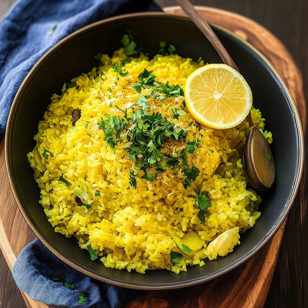 Recipe preparation for Lemon Rice Side Dish