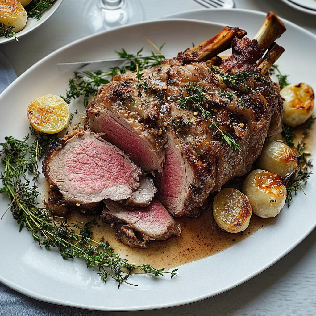 Recipe preparation for One Pan Roast Leg of Lamb