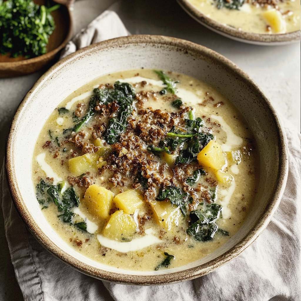 Recipe preparation for Slow cooker zuppa toscana