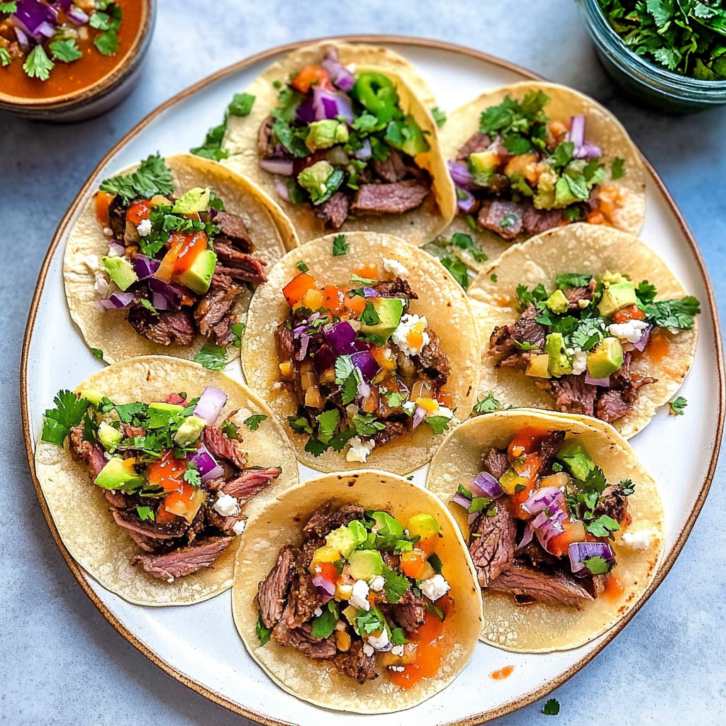 Recipe preparation for Instant Pot Flank Steak Tacos