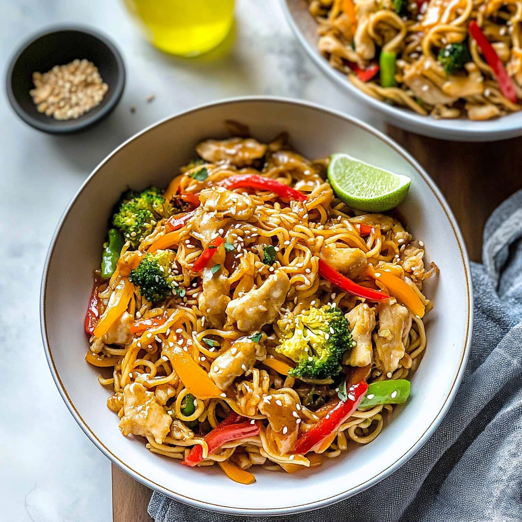 Recipe preparation for Honey Garlic Spicy Noodles