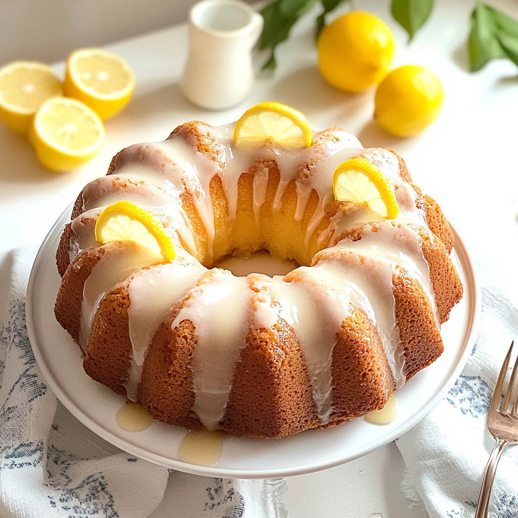 Recipe preparation for Homemade Gluten Free Lemon Bundt Cake with Lemon Icing