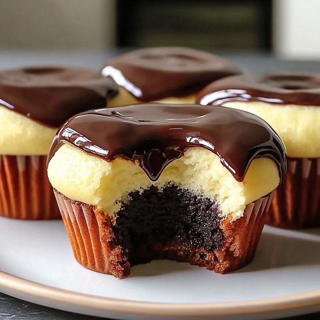 Recipe preparation for Boston Cream Pie Cupcakes