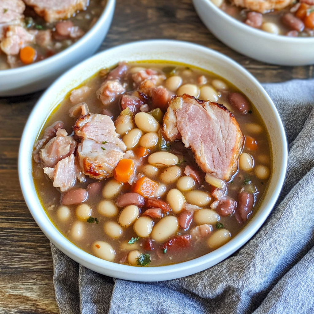 Recipe preparation for crockpot Ham and Bean Soup