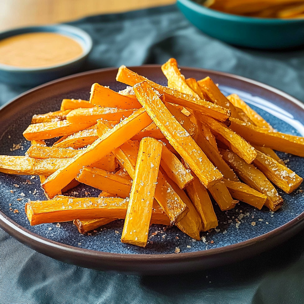 Recipe preparation for Butternut Squash Fries with Cinnamon Salt