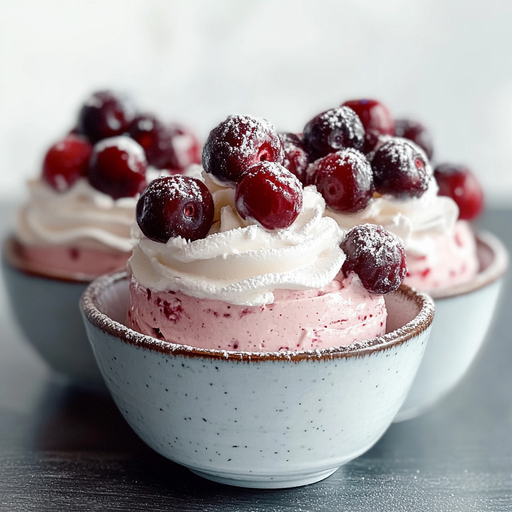 Recipe preparation for cranberry mousse cups