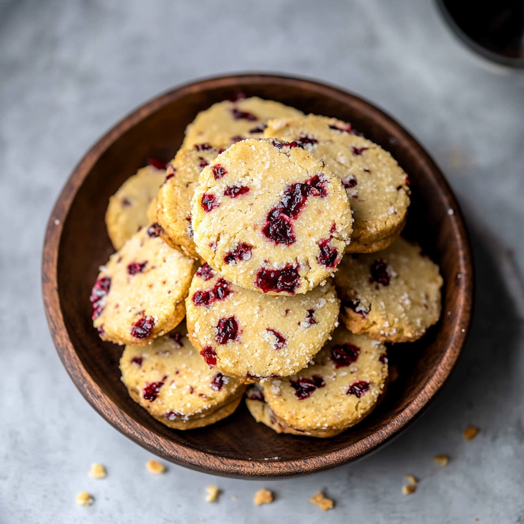 Recipe preparation for cranberry orange shortbread cookies