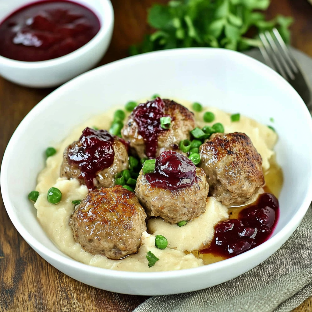 Recipe preparation for Instant Pot Swedish Meatballs with Lingonberry Jam