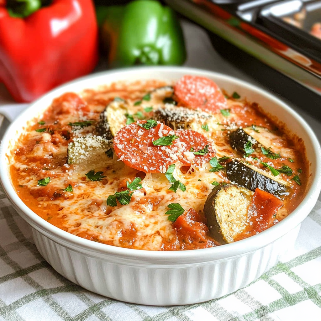 Recipe preparation for Creamy Pizza Soup