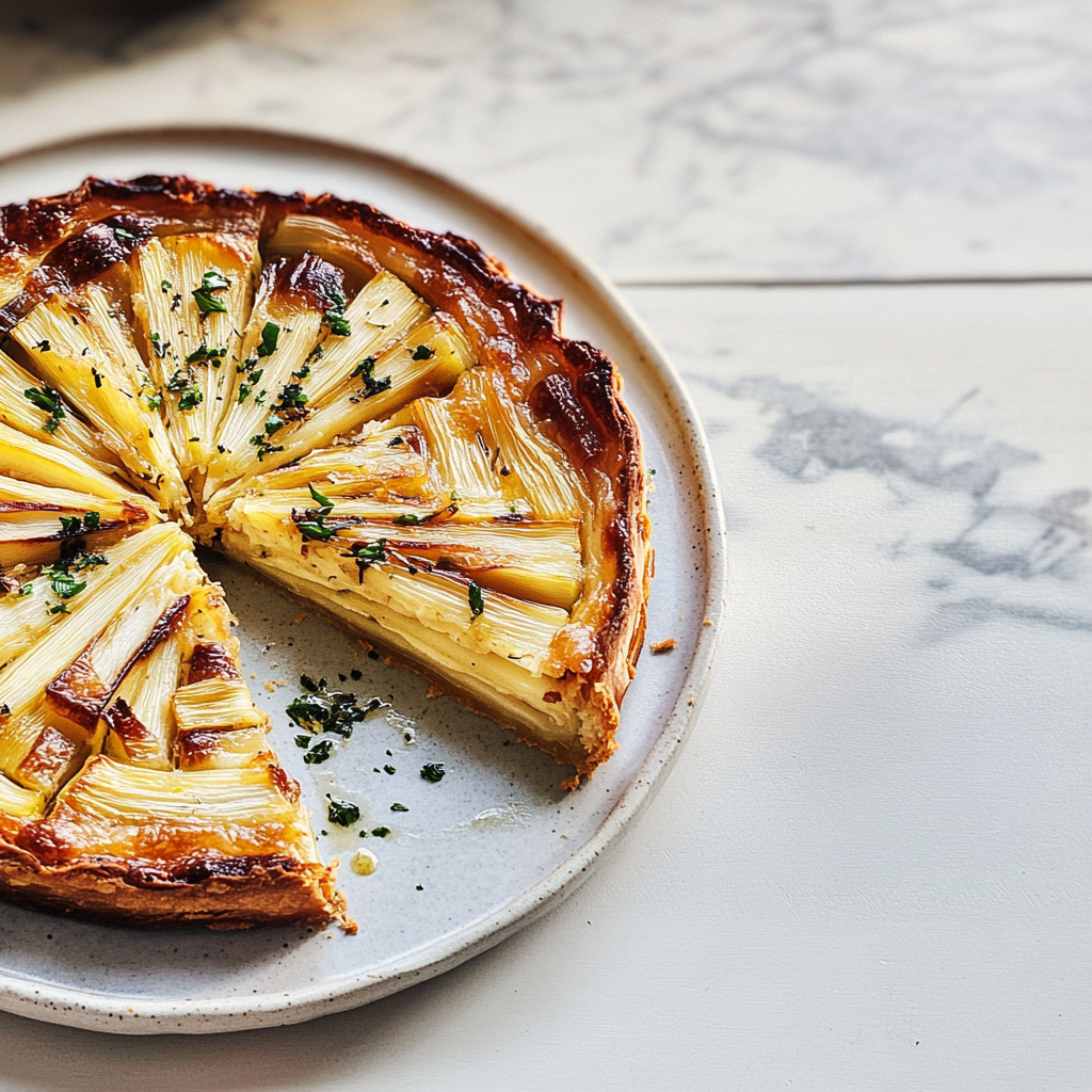 Recipe preparation for Quiche Lorraine with Caramelized Leeks