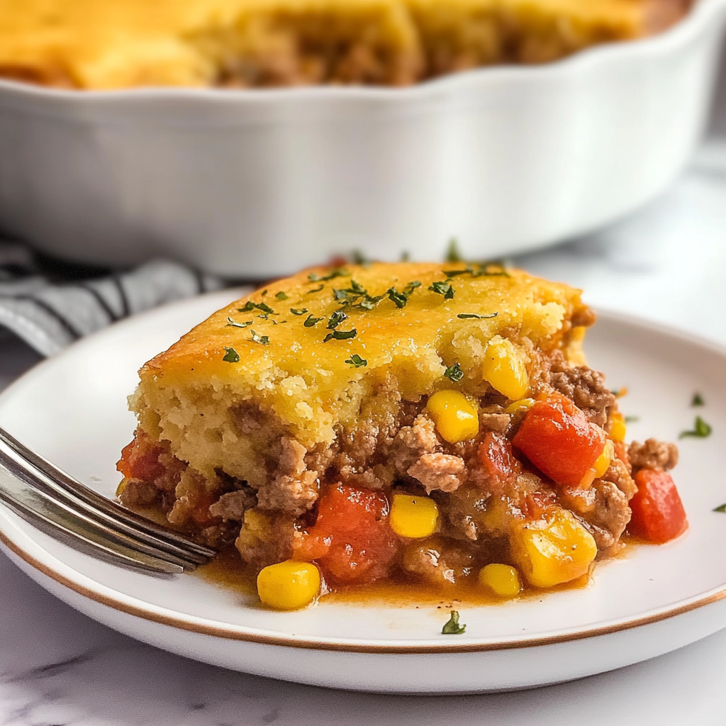 Recipe preparation for Cowboy Cornbread Casserole